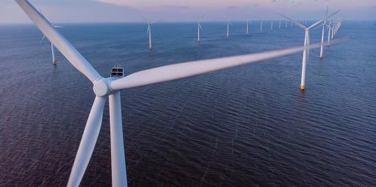 wind turbines on an offshore wind energy property