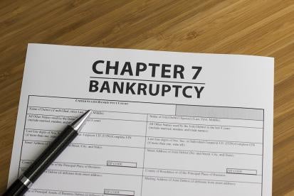 Chapter 7 and 11 bankruptcy filings 