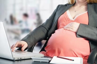 pregnant workers at work