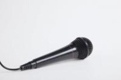 Microphone used at a speaker program 