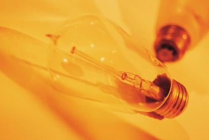 Light bulbs electricity energy