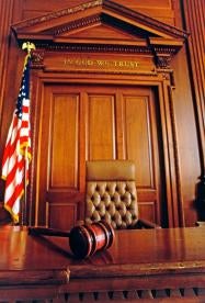 Gavel courtoom case litigation U.S. flag