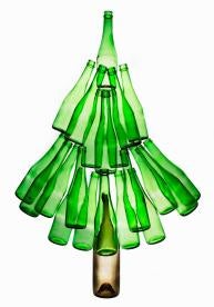 Recycled bottles shaped like trees