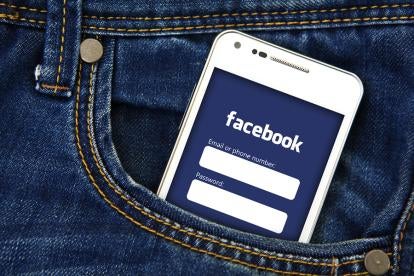 facebook on the mobile phone in your pocket