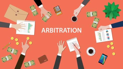 illustration of professionals working on Arbitration