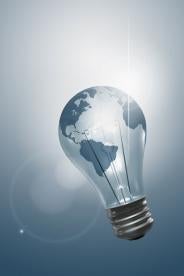 Lightbulb with globe, energy