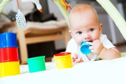 child chewing on toys free from phthalate chemicals