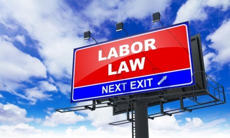labor law sign outside national labor relations board offices