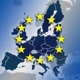 european union map with stars, european parliament
