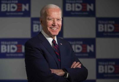 Joe Biden Crossed Arms and Smlling