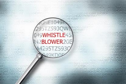 whistleblower magnifying glass in data sheets