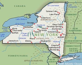 New York on a map