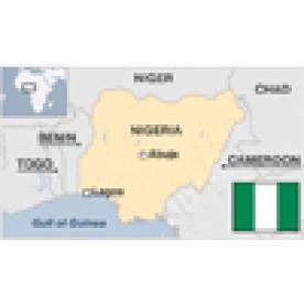 Map of Nigeria with Flag Inset