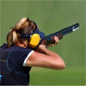 Woman at a Shooting Range
