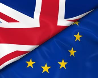 uk and eu flags, brexit, insolvency