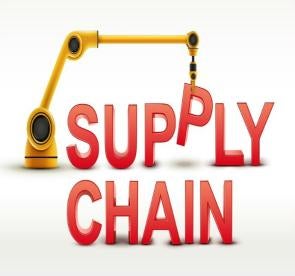 supply chain with crane