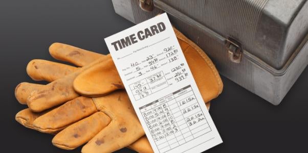 time cards are for marking time working, not time off