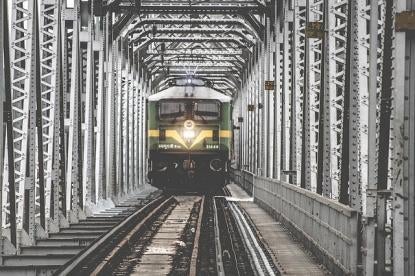 train passing through a covered railway line