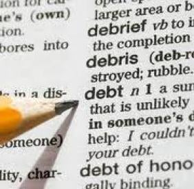 Debt in dictionary 