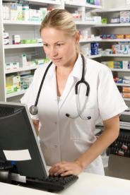 Pharmacist at a Computer
