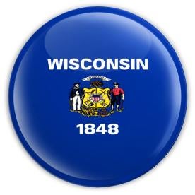 Wisconsin state flag button
