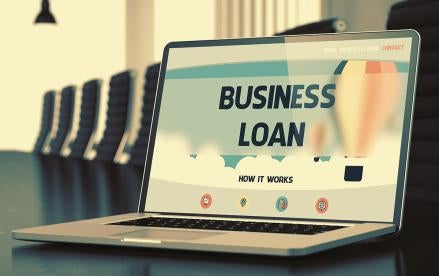 Business loan on computer 