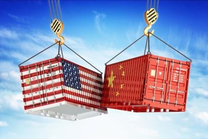 china and US in a trade war with cranes possibly over baltimore maryland