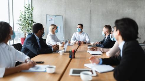boardroom discussions about masks