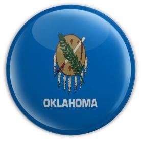 Oklahoma flag on a button