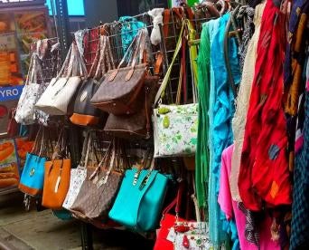knock-off purses and scarves in China