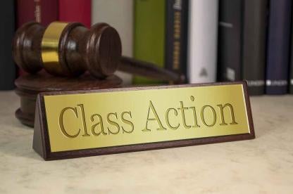 class action sign with gavel 