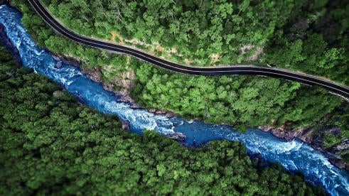 rivers and roads in West Virginia