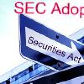 Street Sign w arrows SEC Adopts Securities Act Dodd-Frank