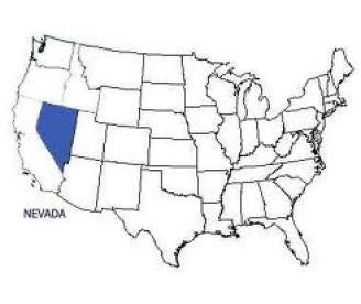 nevada on a map of the united states 