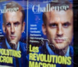macron posters, france, labor laws