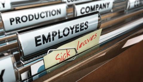 sick leave files in employer file cabinet