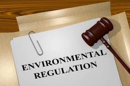 folder of New Jersey Environmental Regulation folder and a gavel