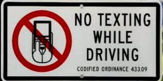 No Texting While Driving Sign