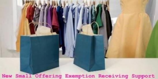 New Small Offering Exemption Receiving Support - helps small businesses