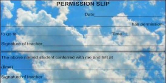 Permission Slip in the clouds