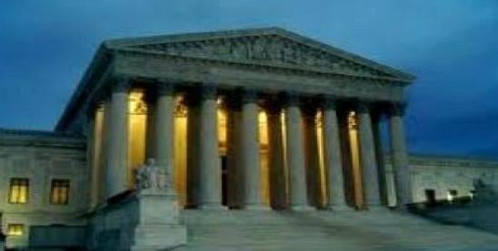 US Supreme court lit at night