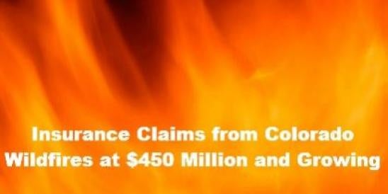 Colorado Wildfires Insurance Claims estimated at $450 Million