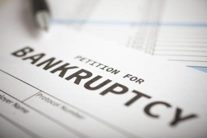 Bankruptcy paper work in the USA