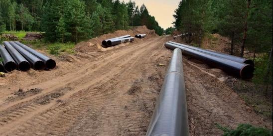 natural gas pipelines in the midst of repair