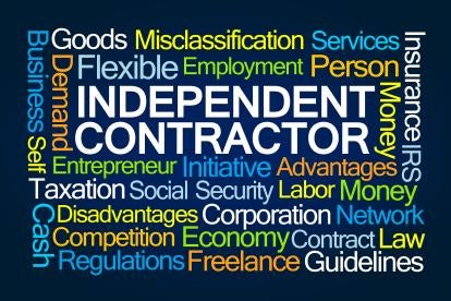 Independent contractor worker classification under DOL rule