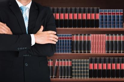 law books and lawyer