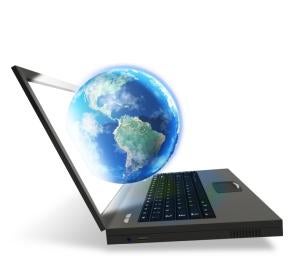 Laptop, Globe, World, NanoMONITOR
