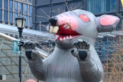 scabby the rat will come and  eat you if you cross the picket line or work for an unfair corporation and is endorsed by the NLRB