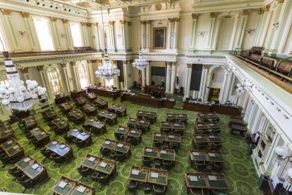 california assembly room where labor & employment laws are passed