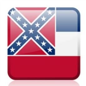 mississippi state button with confederate flag